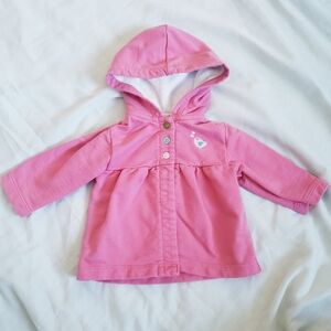 3 Month Girls Lightweight Pink Hooded Jacket